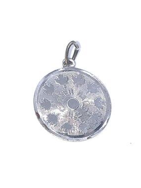 VTG Sterling Cloverdale BC maple Leaf Round Coin Shaped Pendant Charm .9”
